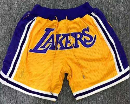 Men's Los Angeles Lakers Nike Yellow City Swingman Basketball Shorts